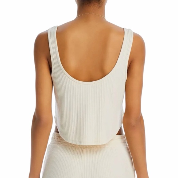 Beyond Yoga Women Medium Wide Knit Ribbed Well Traveled Tank‎ Cream - Picture 2 of 11